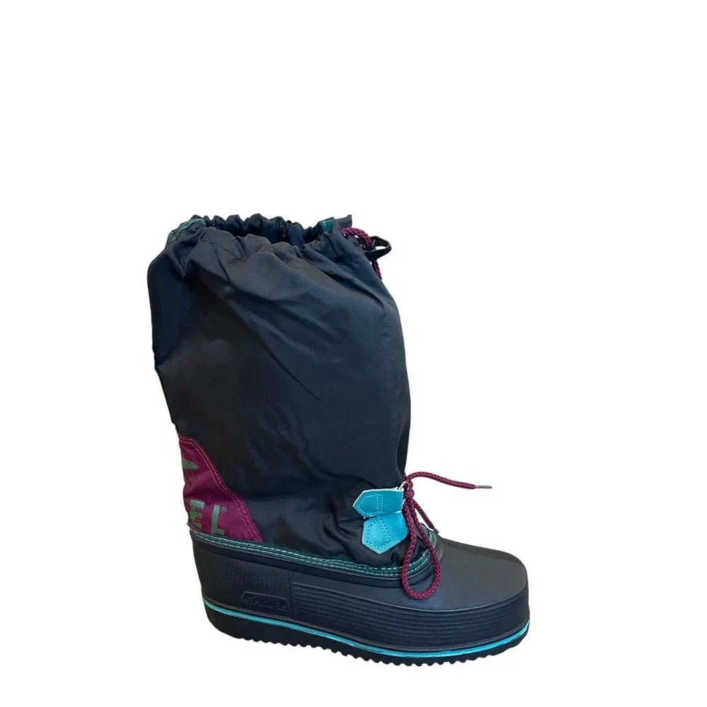Sorel 1964 Pac Nylon Winter Boots Womens Size 6 Waterproof Snow Insulated Rubber
